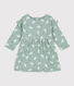 Jurk met lange mouwen in doorgestikte tubic met print voor baby's