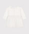 Babyjurk in tule en tubic wit MARSHMALLOW/grijs ARGENT