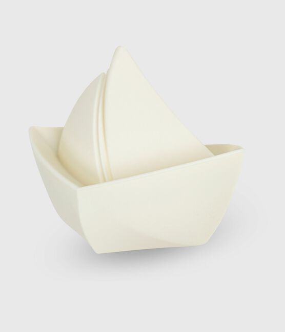 Jouet de bain bébé bateau en silicone blanc MARSHMALLOW