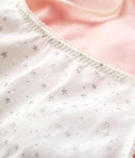 Lot de 2 brassières imprimé paillettes fille en coton biologique et élasthanne variante 1