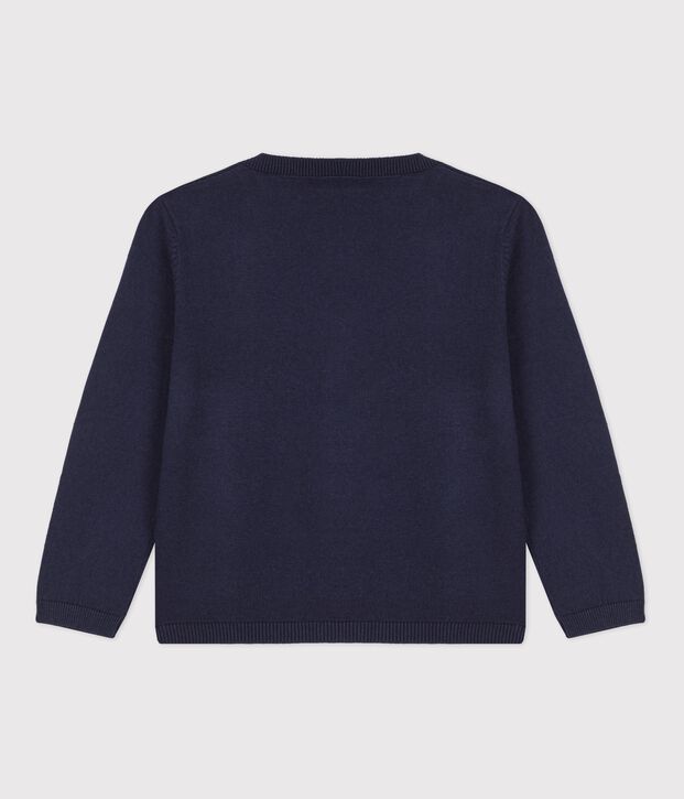 Cardigan en laine et coton enfant gar&ccedil;on bleu