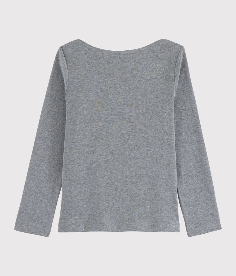 Tee-shirt s&eacute;rigraphi&eacute; enfant fille gris