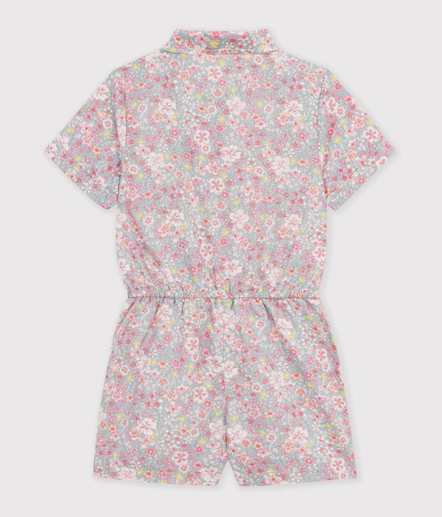 Korte kinderjumpsuit van katoen blauw/multicouleur