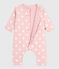 Combinaison ouatinée bébé en coton, imprimé cœurs rose JOLI/ MILK