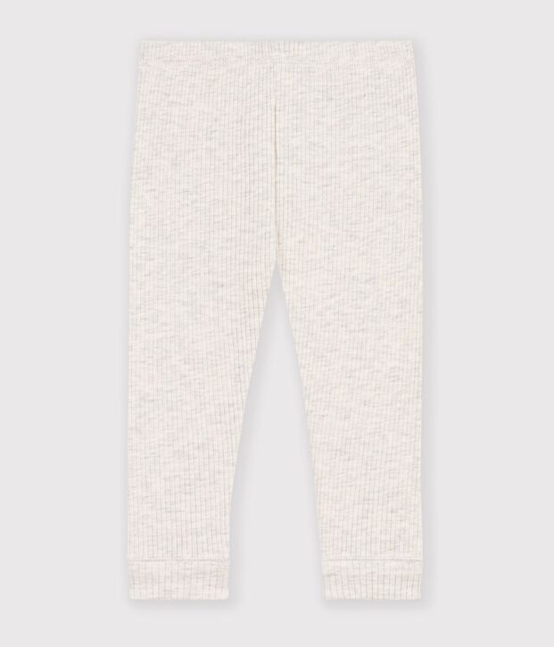 Legging b&eacute;b&eacute; en coton uni beige chin&eacute;