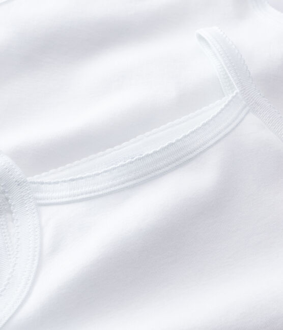 Set van 2 witte hemdjes met bandjes voor meisjes variante 1