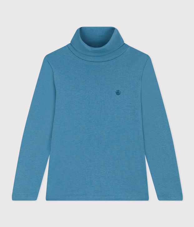 Sous-pull en coton enfant fille / gar&ccedil;on bleu