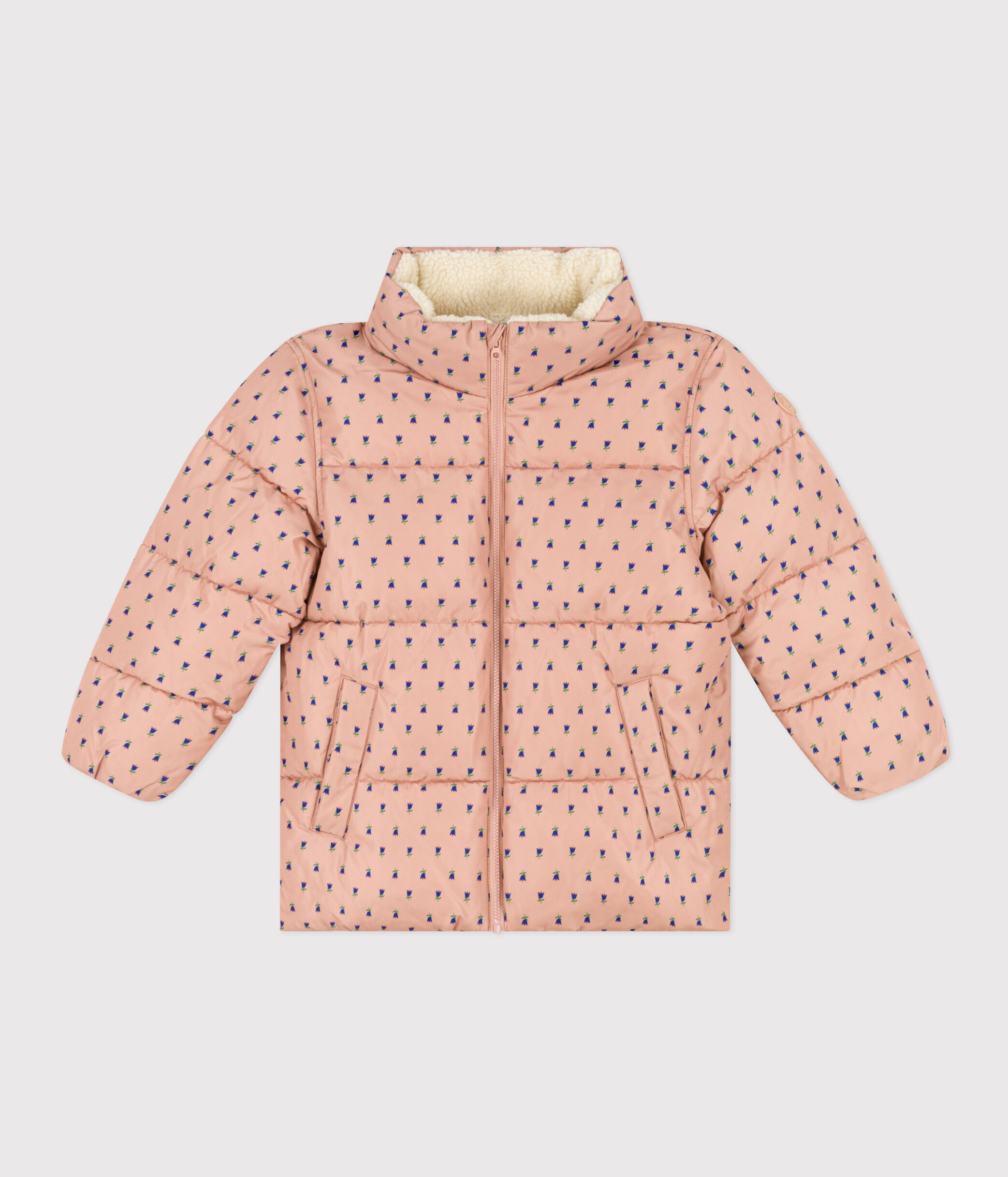 Donsjack met oprolbare capuchon voor meisjes VINTAGE/MULTICO