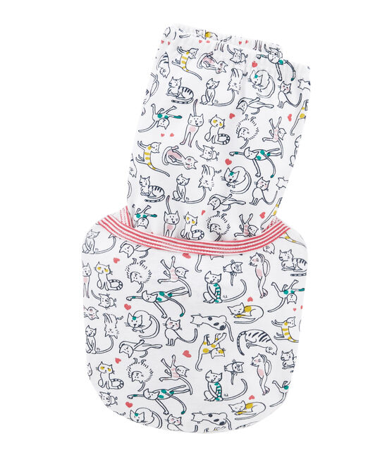 Pyjama petite fille en côte blanc MARSHMALLOW/blanc MULTICO