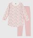 Chemise de nuit et legging enfant en velours imprimé fleurs