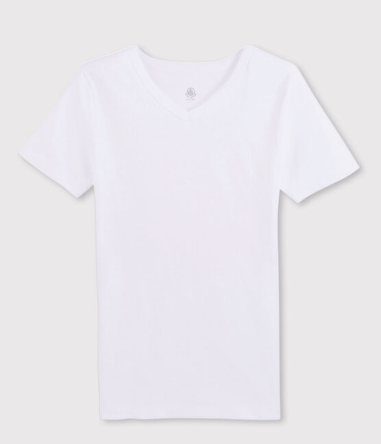 T-shirt met korte mouwen en V-kraag Heren. wit ECUME