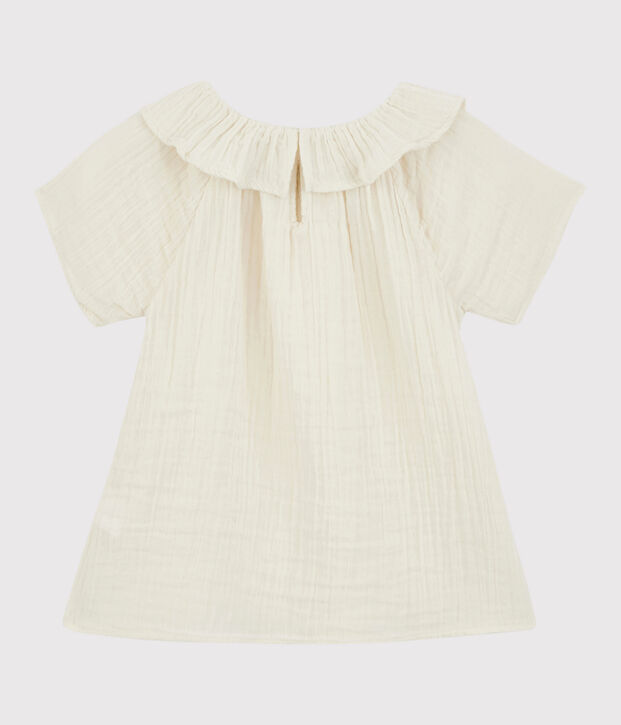 Blouse in biokatoenen gaas voor meisjes wit