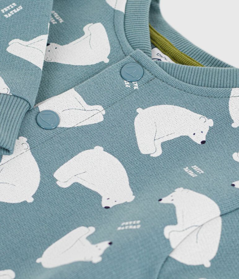 Lang katoenen pakje met ijsbeerprint voor baby's blauw/multicouleur