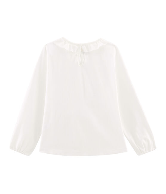 T-shirt met lange mouwen meisjes wit MARSHMALLOW