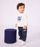 Spijkerbroekje met bootjesprint voor baby's blauw/ecru