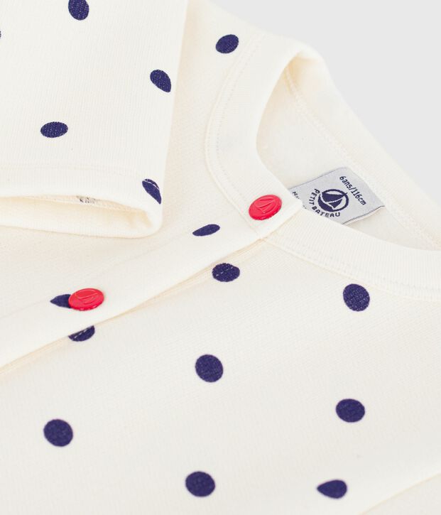 Katoenen cardigan met stippenprint voor kinderen blauw/blauw
