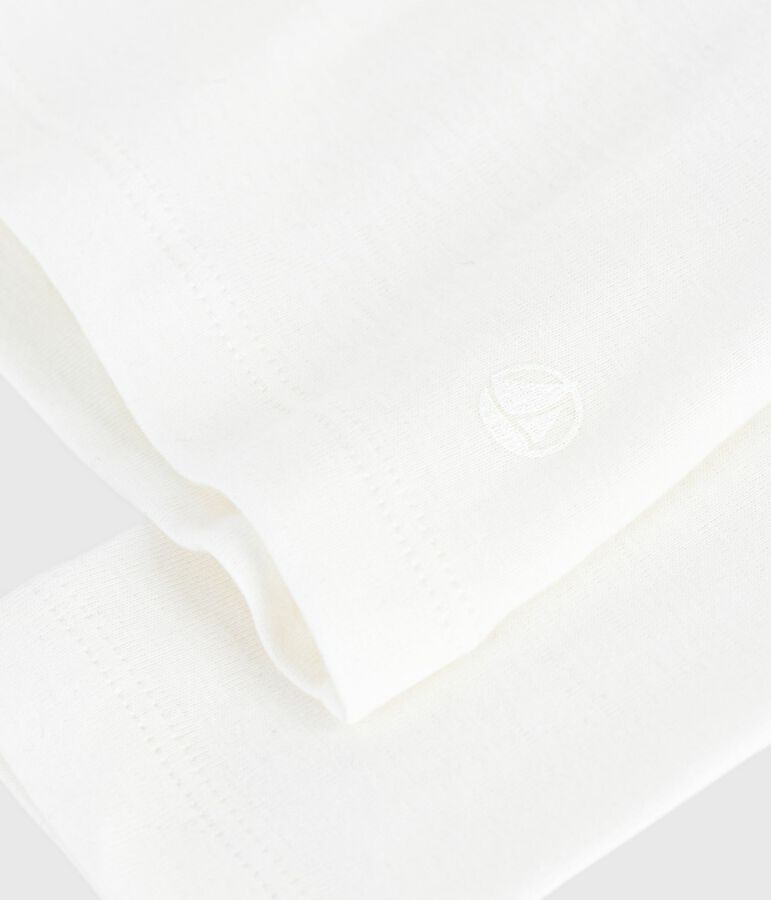 Tee-shirt enfant manches longues en coton uni blanc
