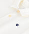 Effen katoenen polo met korte mouwen voor kinderen wit MARSHMALLOW