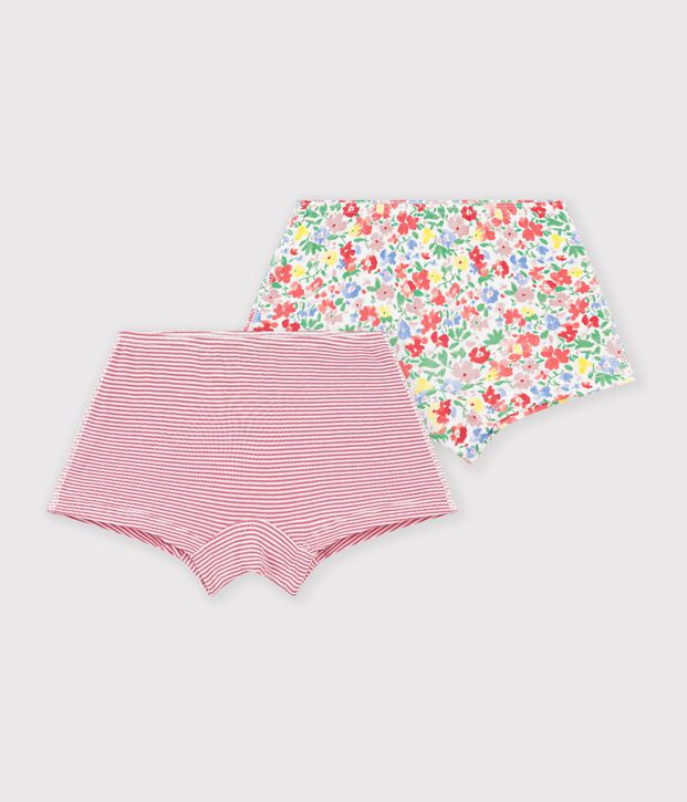 Setje met ange katoenen hipsters met bloemmotiefje voor kinderen multicouleur