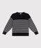 Kindertrui van wol en katoen in marinelook blauw SMOKING/wit MARSHMALLOW