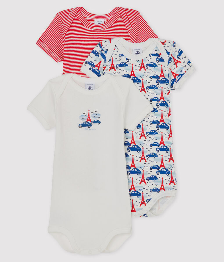 Drie rompertjes korte mouwen babyjongen variante 1