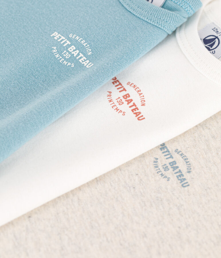 Set van 3 katoenen body's met korte mouwen '130 ans' multicouleur