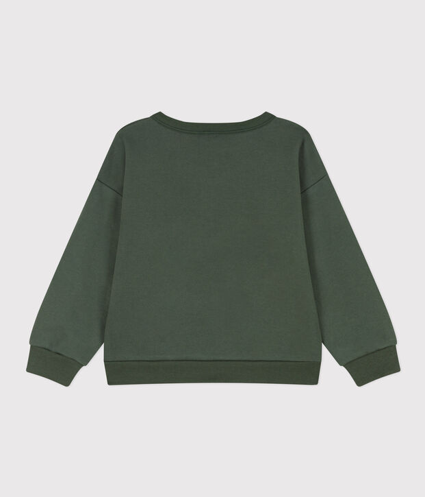 Sweatshirt bedrukt in fleece voor jongens en meisjes groen