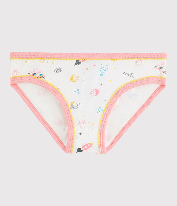 Katoenen onderbroekje voor meisjes wit/roze/multicouleur