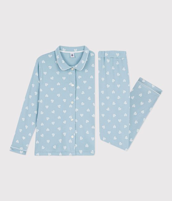 Pyjama boutonné femme en coton imprimé MIMI/ ECUME