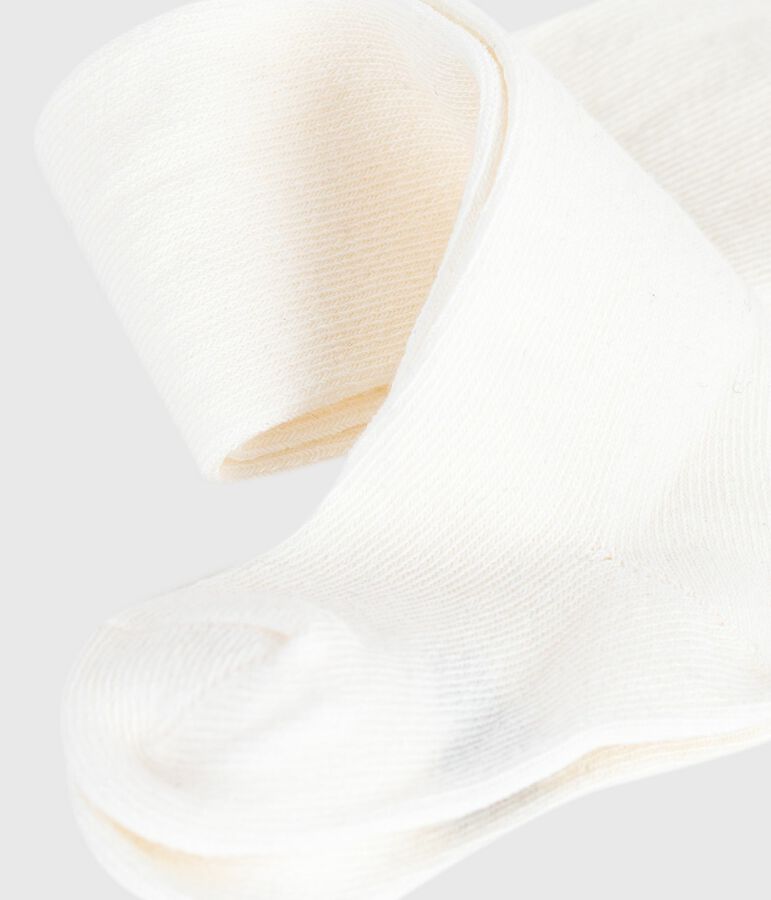Collants b&eacute;b&eacute; en coton unis blanc