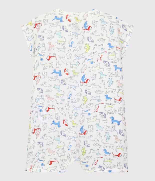 Combicourt chiots color&eacute;s b&eacute;b&eacute; en tissu couche en coton biologique blanc/multicouleur