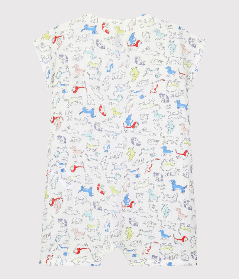 Combicourt chiots color&eacute;s b&eacute;b&eacute; en tissu couche en coton biologique blanc/multicouleur