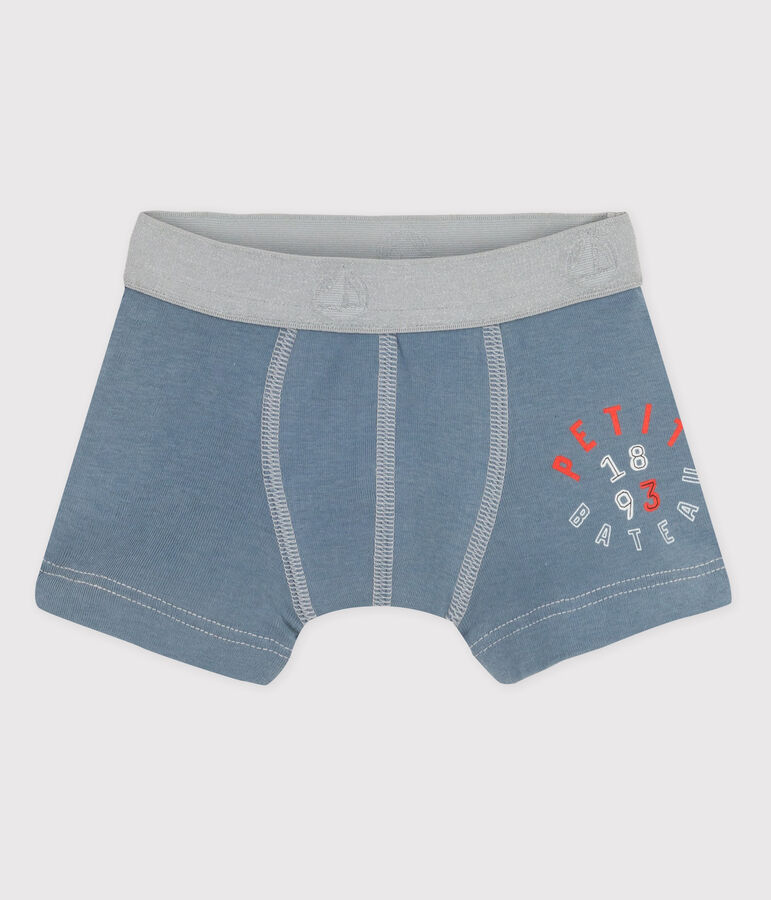 Katoenen boxershort voor jongens grijs/grijs