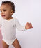Babybody met lange mouwen in wol en katoen ECRU 08163
