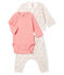 Ensemble trois pièces bébé fille en côte blanc MARSHMALLOW/blanc MULTICO