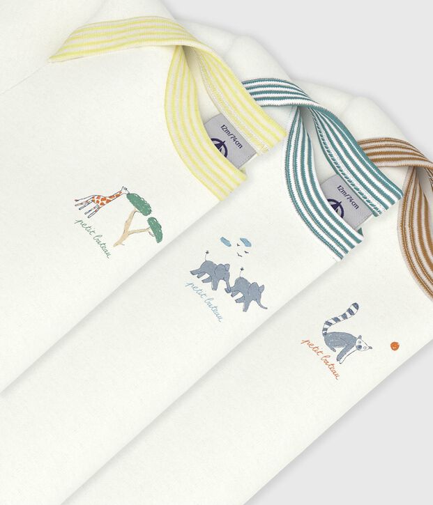 Set met effen katoenen body's met korte mouwen multicouleur