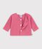 Cardigan b&eacute;b&eacute; tricot point mousse en coton uni rose