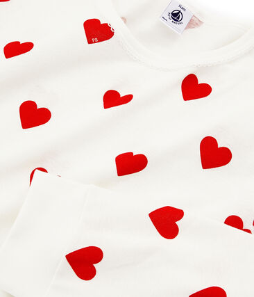 Pyjama Enfant Imprime Cœurs En Molleton Marshmallow Terkuit Petit Bateau