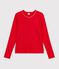 Cardigan femme en coton uni rouge