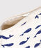 Katoenen enveloptasje met walvisprint beige MONTELIMAR/blauw MEDIEVAL