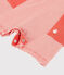 Korte gestreepte geribde jumpsuit voor babyjongens oranje OURSIN/wit MARSHMALLOW