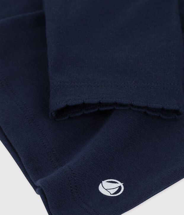 Tee-shirt &agrave; manches longues enfant fille / gar&ccedil;on bleu marine