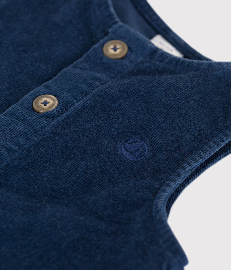 Combinaison en velours b&eacute;b&eacute; bleu CREPUSCULE