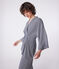 Gestreepte kimono voor vrouwen blauw SMOKING/wit MARSHMALLOW