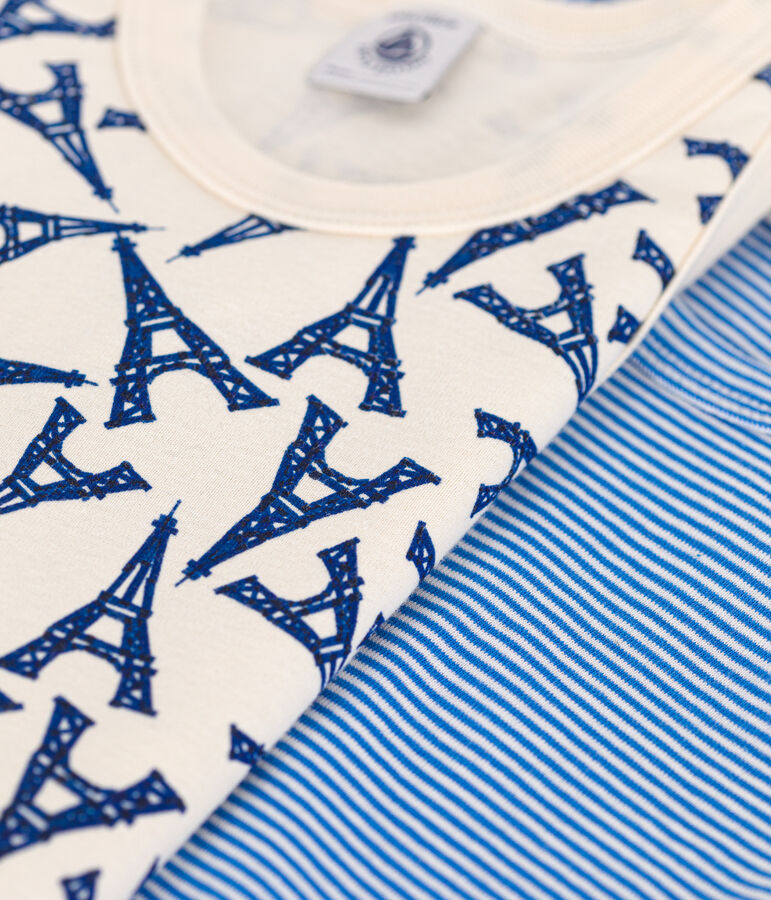 Setje met 2 katoenen hemdjes met Parijs-print voor kinderen multicouleur