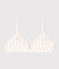 Soutien gorge paddé fleur en coton et élasthanne fille blanc MARSHMALLOW/blanc MULTICO
