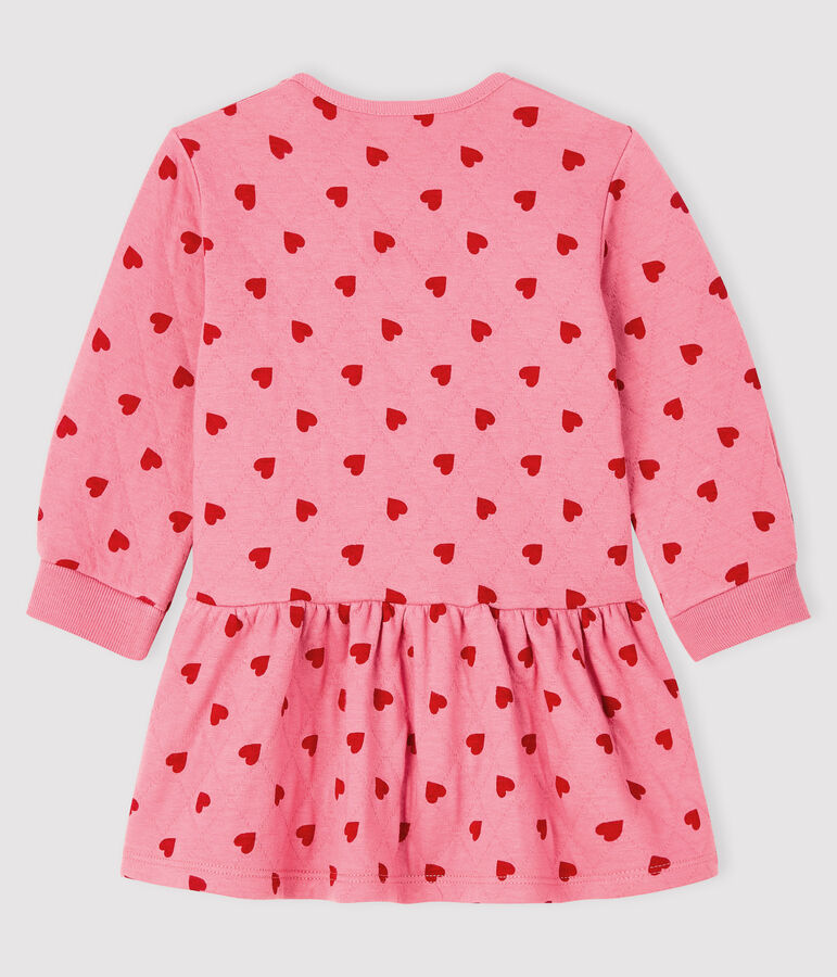 Robe manches longues b&eacute;b&eacute; fille rose/rouge