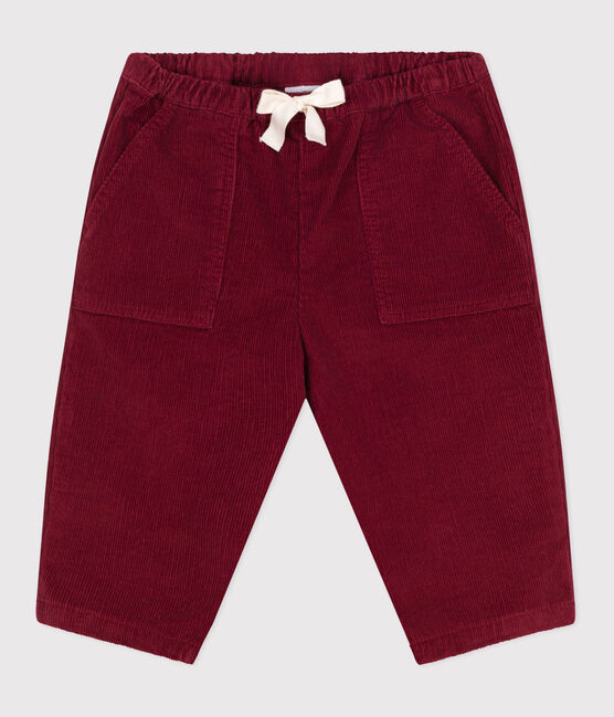 Pantalon bébé en velours uni AMARANTE