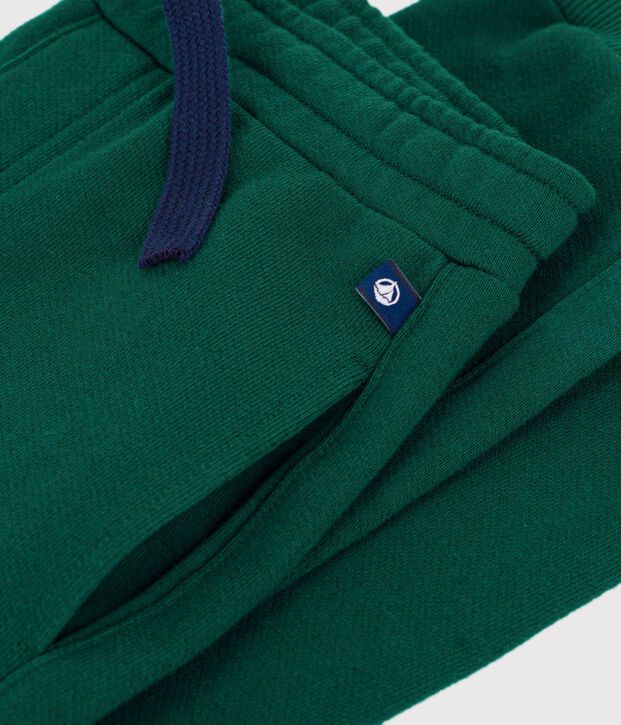 Pantalon de jogging enfant en coton vert fonc&eacute;