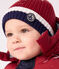 Gebreide babymuts met fleecevoering rood AMARANTE/ MULTICO